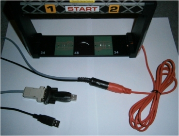 Adapter für DS-Racing Lichtschranke Universal 2-spurig (analog) mit Slotrun Lizenz